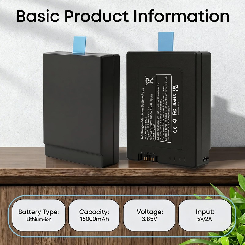 15000mAh Rechargeable Battery Compatible with FamiLock S3, FamiLock S3 MAX