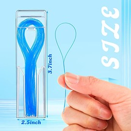 Vesici 600 Enhebradores de Hilo Dental para Puentes, Aparatos e Implantes Enhebrador Dental, Diseño de Bucle de Nailon Multifuncional para Tus Dientes, 12 Paquetes (Azul)