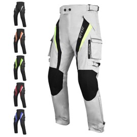 BYKR Motorcycle Pants for Men and Women Armored Cordura Overpants Enduro ATV Dual Sports Motocross Cargo Work Touring Adventure Pants All Weather Protection with Hi Viz Safety Waterproof (SL 30X34)
