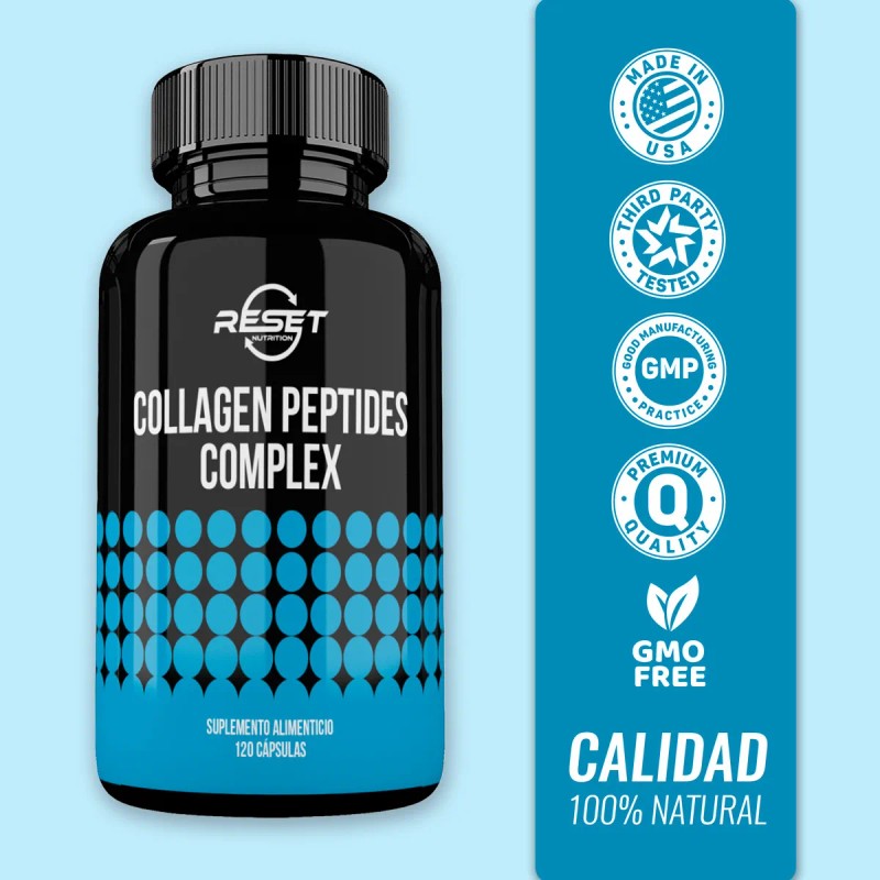 Reset NutritionCollagen Peptides Complex 120 Cápsulas Suplemento Alimenticio para Fortalecer