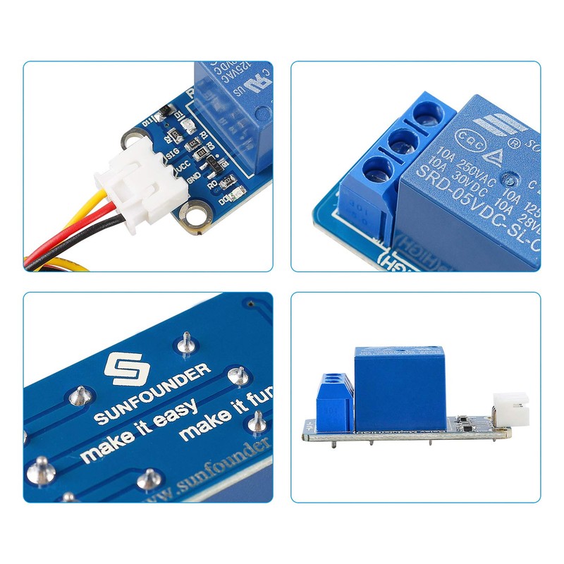 SunFounder Relay Module Compatible with Arduino and Raspberry Pi 5V