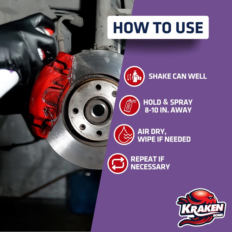KRAKEN BOND Non-Chlorinated Brake Parts Cleaner Spray, Instant Removal, Fast
