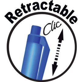 Bic Soft Feel Click Grip Ballpoint Pen - 1.0mm Tip - Soft Touch Rubber Grip - Blue (Pack of 15)