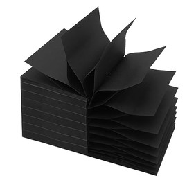 Paquete de 8 notas adhesivas negras desplegables de 3 x 3 pulgadas, 100 hojas/bloc de notas fáciles para oficina, escuela, hogar