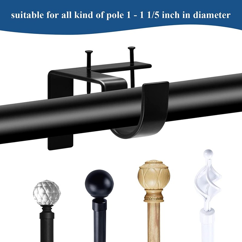 4 Pack Curtain Rod Bracket No Drill Curtain Rod Holder
