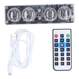 Glow Tube Clock Colorful 4 Digits IN‑12 Lightweight LED Retro Clock for Living Room Bedroom Decoration