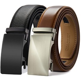 CHAOREN Leather Ratchet Belt Men 2 Pack - Customizable Fit, Effortless Style (35mm)