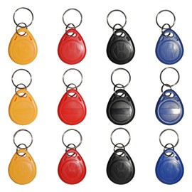 XIXEI 12 pcs Writable 125kHz RFID Keyfob Proximityfor ID HID and AWID Card Token Tag Rewritable T5577/CET5577 Universal Blank Tags