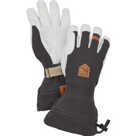 Hestra Army Leather Patrol Gauntlet - Classic Leather Snow Glove for The Mountains - Charocoal - 11