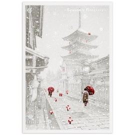 Mini Santa Greeting Life Christmas Card Japanese Style Kyoto SJ-29