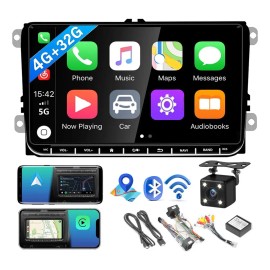 Compatible Autoestéreo 9inch Volkswagen Jetta Vento Skoda Cinta Audio Del Coche 4+32g Ram Vrvalue
