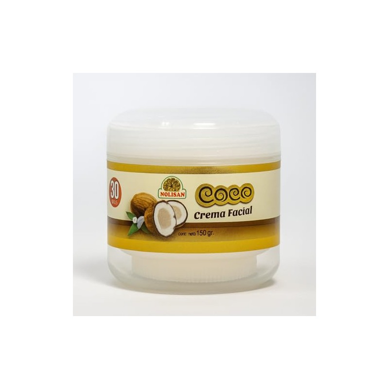 Crema Facial de Coco /150g/ FPS 30 /Antienvejecimiento Natural con