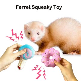 16 pcs Ferret Squeaky Enrichment Toys Set Rubber Balls Ferret Teeth Grinding Chewing Balls Teething Bouncy Bell Ball Interactive Sound Squeaker Toy Exercise Scratch Chew Toy for Ferrets Pet Cat Dog