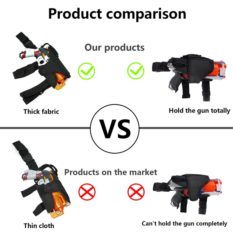 EKIND Adjustable Tactical Leg Holster Compatible for Nerf Elite Series