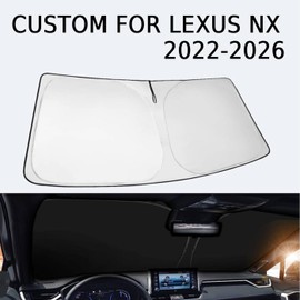 Windshield Sun Shade for Lexus NX 2022-2025 2026-4 Layers Sunshade Compatible with Lexus NX NX250 NX350 NX350h NX450h+ Foldable Front Window Sunshade Sun Visor Protector Block UV Rays