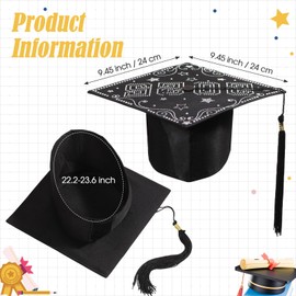 Jamntower 2025 Rhinestones Graduation Cap with Tassel Crystal Bedazzled Grad Cap Decorations for Adults Women Girls High School Photo Props Bachelor Master Souvenirs Graduation Gifts Party Decors