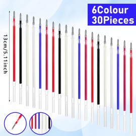 36 pcs Heat Erasable Pen for Fabric, Heat Erasable Fabric Pens for Sewing with 30 Refills and 6 Barrels, Assorted Colors Marking Pens for Sewing Quilting Dressmaking DIY Crafts
