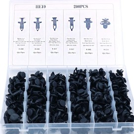 ANCLLO 200 Pcs Push Type Retainer Clips for Honda, Toyota, Mazda, Ford and Chrysler with Plastic Storage Case