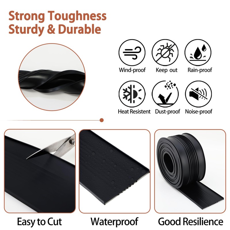 Gaahing Garage Door Bottom Seal Strip, 9.8 FT U-Shaped Replacement