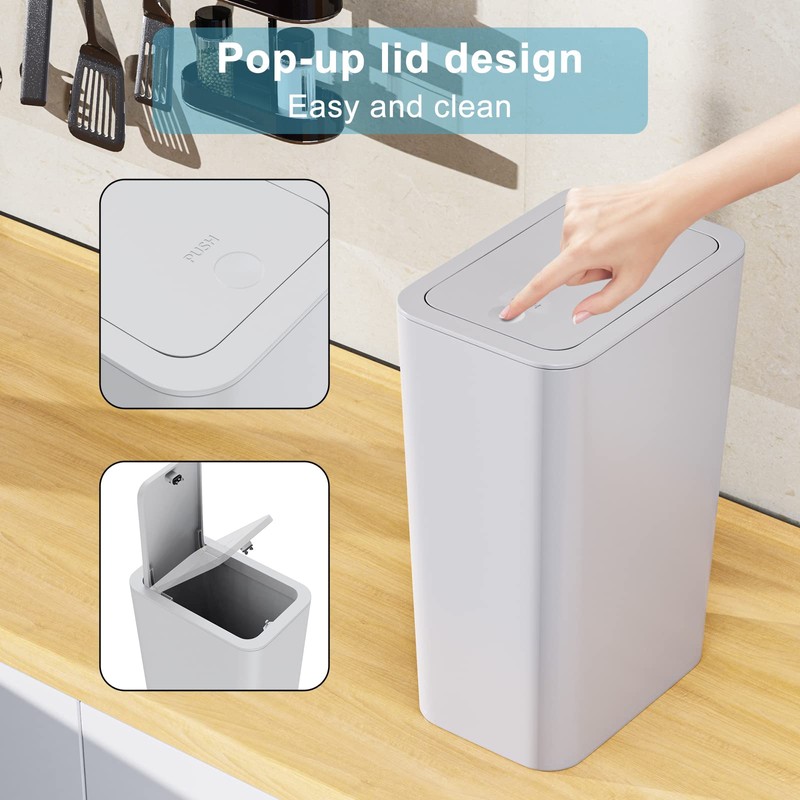 N. NETDOT 3 Pack Small Trash Can with lid, 3