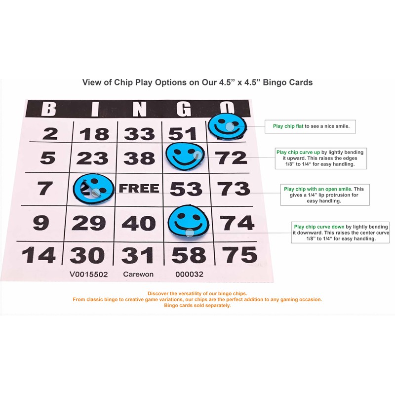 Carewon 2500 Bingo Chips, Blue (1 of 3 Colors), 3/4",