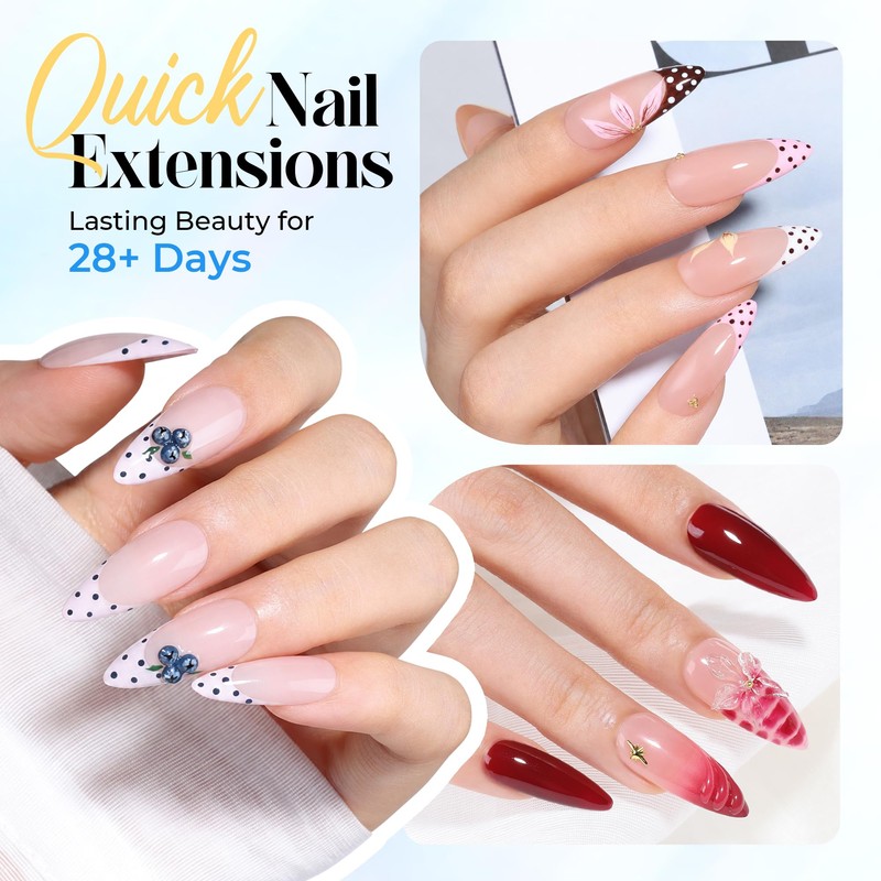 Stiletto Nail Tips and Glue Gel Kit, 120Pcs Pre-etched Pointed
