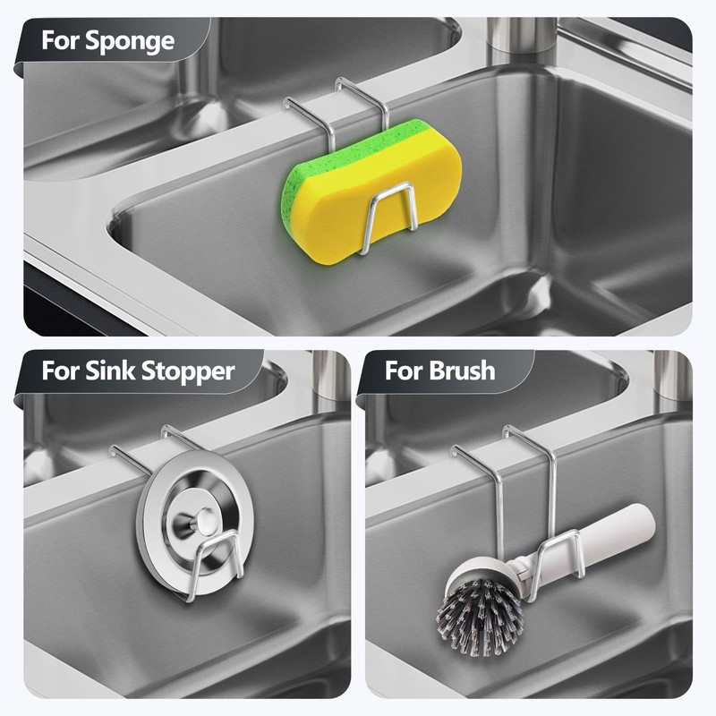 Dlilise 2 Pack Sponge Holder for Kitchen Sink - Movable
