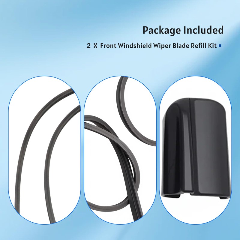 2PCS Wiper Blades Front Windshield Refill Rubber Inserts Windscreen Blade