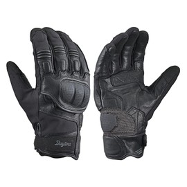 Daytona 49090 Motorcycle Gloves, Autumn, Winter, Genuine Leather Palm (Goat Leather), Waterproof, Windproof, Hard Protector, Smartphone Compatible, Comfort Winter Gloves, DG-013, Black, M Size