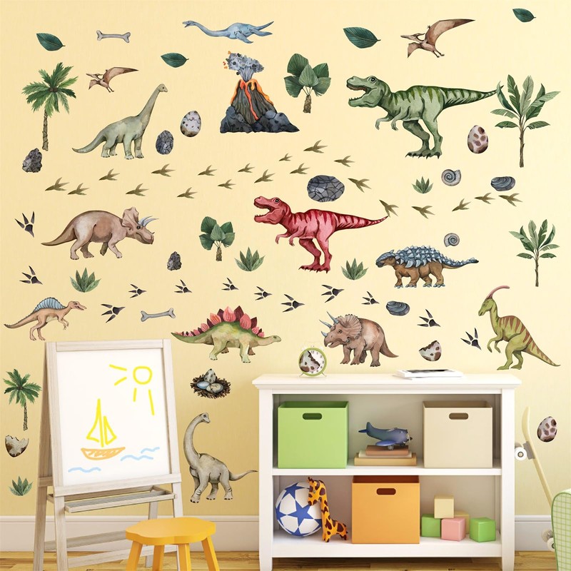 Large Dinosaur Wall Decals Peel and Stick Dinosaur Footprint Wall