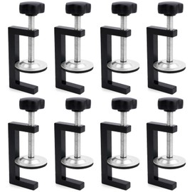 Milkary 8Pcs C Clamps for Woodworking, Small Heavy Duty Adjustable Desk G-Clamp, Cabinet Clamps Face Frame Clips with Stable Wide Jaw Black For Workpiece Fixing Welding Mounting Hand Tool Parts