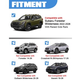 FengYu 300lb Lockable Roof Rack Cross Bars Compatible with Subaru Forester Wilderness 2022-2026, Heavy Duty Aluminum Roof Rails Crossbars Cargo Bars Canoe Rooftop Black Carrier Luggage