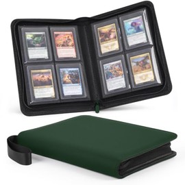 Carpeta Toploader de 4 bolsillos para tarjetas Toploader rígidas de 3x4", con capacidad para 128 tarjetas Toploader, álbum de tarjetas coleccionables 