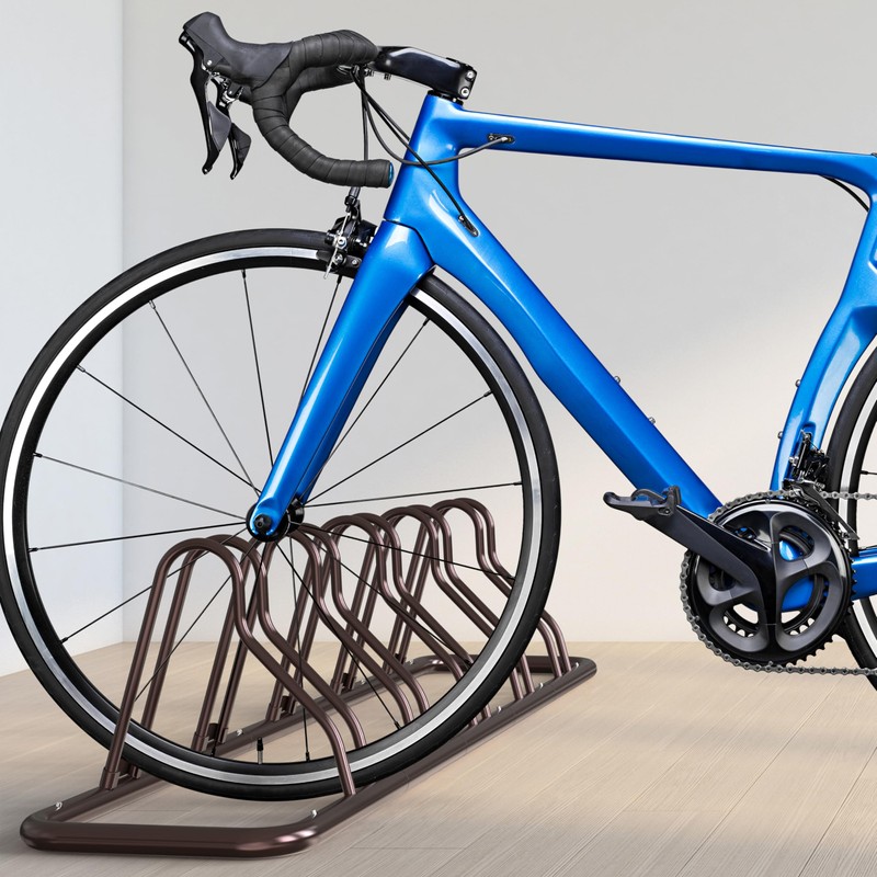 SIMPLE HOUSEWARE 5 Bike Bicycle Floor Parking Adjustable Storage Stand,
