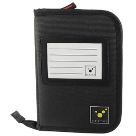 tee-uu Drive Organiser DIN A6 3 Colours Logbook Folder Storage in Glove Compartment Removable Key Clip Red Black Blue, black