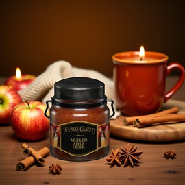 McCall’s Candles | Mulled Apple Cider | 16 oz Two-Wick Scented Candle | USA-Poured | Vintage Rustic Jar with Carrying Handle | Spiced Apple, Clove & Cinnamon Fragrance