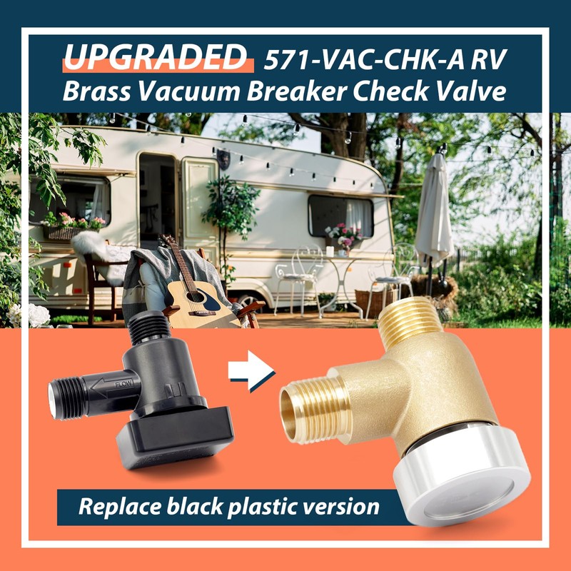 Upgraded Brass RV Vacuum Breaker Check Valve, 571-VAC-CHK-A Camper Trailer