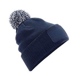 Beechfield - Snowstar® Patch Beanie - Elegant Design - French Navy/Light Grey