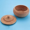 Pvczool Round Box in Rattan, Fruit Basket in Wicker with