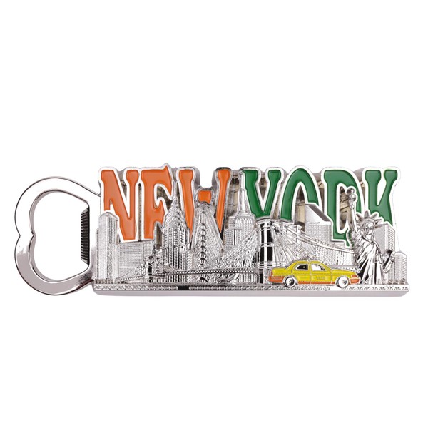 New York City Bottle Opener Magnet, Skyline Souvenir with Statue
