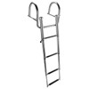 Hoffen 4 Step Pontoon Boat Ladder, Stainless Steel Telescoping Folding