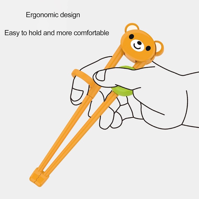 Black Training Chop-sticks for Kids, Training Chop-sticks Comfortable Grip Chewable