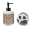 Ambesonne Botanical Soap Dispenser & Toothbrush Holder Set, Forest Scene