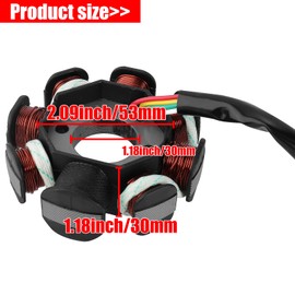 YOFMOO Magneto Stator AC Ignition Coil 8 Pole 5-wire Compatible with GY6 125cc 150cc 125 ATV Scooter Moped Go Kart Buggy Quad 4-stroke Pit Dirt Bike QMI152 QMI157 QMJ152 TaoTao Roketa Buyang Sunl