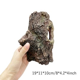 Smoothedo-Pets Aquarium Decoration Cave Resin Hollow Tree Trunk Ornament Bettas House Cave Wood House Fish Tank Hideout for Betta Cichlid Shrimp Reptile Turtle (Medium)