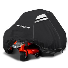 NEVERLAND Zero Turn Mower Cover - Anti-UV Lawn Mower Cover Waterproof Outdoor, 420D Lawn Tractor Cover with Drawstring & Storage Bag Universal Fit up to 60" Decks - Handles and Dual Air Vents