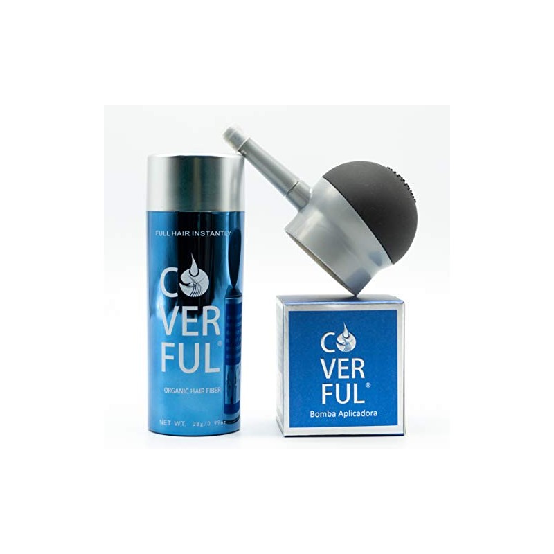 Kit Fibras Capilares Coverful 28g + Bomba Aplicadora Negro