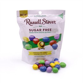 Russell Stover Chocolates Sugar Free Candy Coated Chocolate Peanut Gems, 7.5 Oz