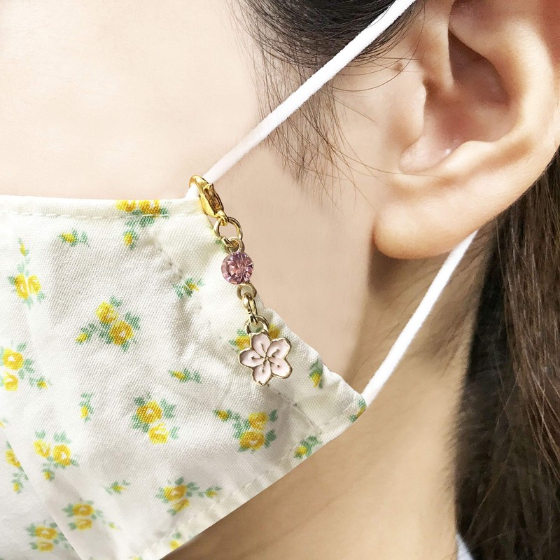 LamPlanning Mask Charm Accessory, Cherry Blossom, Charm, Stylish, Stylish, Women's