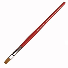 da Vinci Watercolor Series 5880 CosmoTop Spin Paint Brush, Flat Synthetic with Red Handle, Size 12 (5880-12)